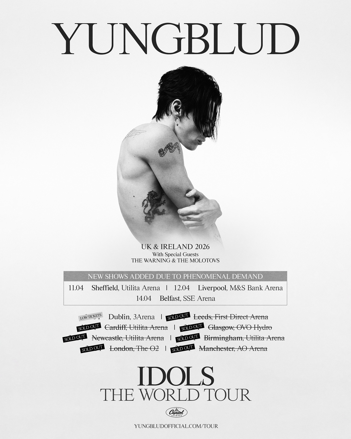 Yungblud Idols – The World Tour Tour Poster 2026